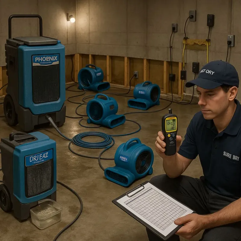 Structural Drying and Dehumidification process in Camden County, NJ
